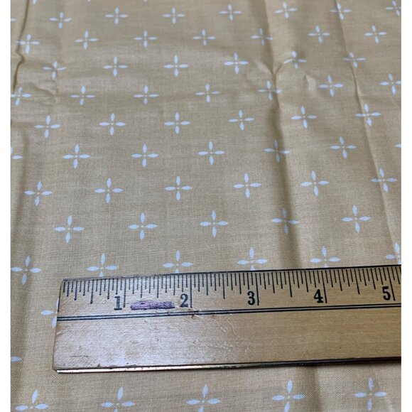 Vintage Wamsutta OTC Yellow Cotton Fabric 1/2 yard x 44" White Floral Pattern Se - Picture 2 of 6